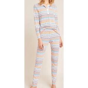 Roller Rabbit Bands Weave Pajamas Womens Large Creature Print